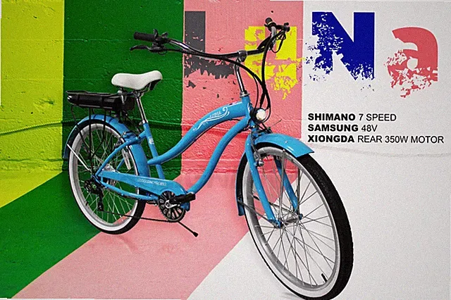 26" Shimano 7 Speed Electric Cruiser 48W Pedal assistant 350V Motor eBike