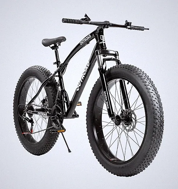 26' Fat Tire Mountain Bike with 4 inch Knobby Tires, 21 Speed MTB with Dual D...