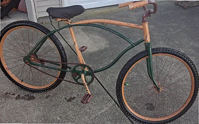 Antique Green/orange/ Maroon Beach Cruiser Bike 1 Speed Coaster Brake