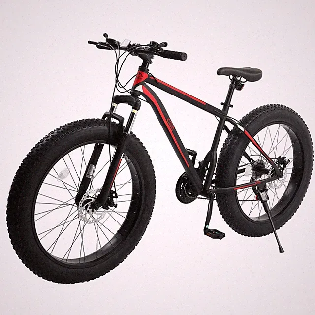 MOTORHOT 26in black and red mountain bike fat tire wheel high carbon steel 150kg