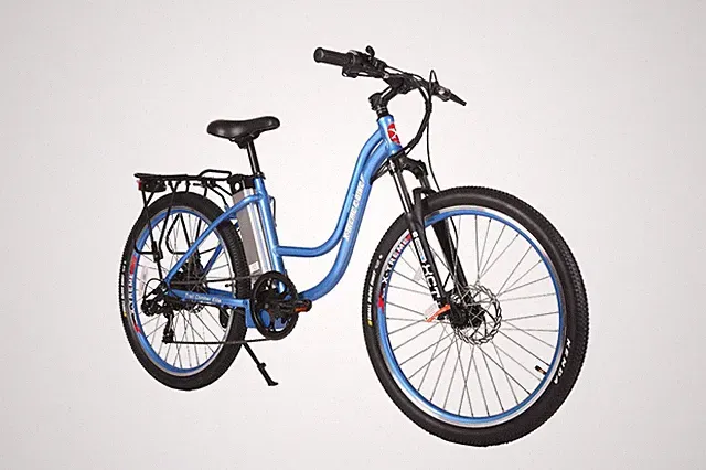 X-Treme Trail Climber Elite 24 Volt Electric Mountain Bike Baby Blue